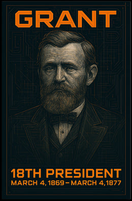 Ulysses S. Grant 18th President of the United States Techno Schematic Poster