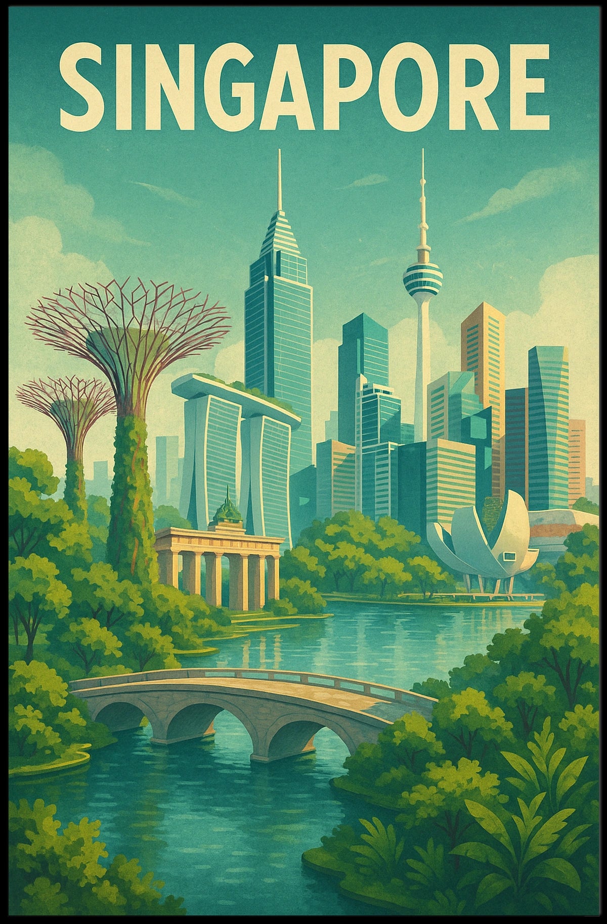 Singapore Skyline Poster