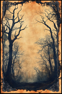 Haunting Gothic Forest Scene Art Print - Artistic Poster