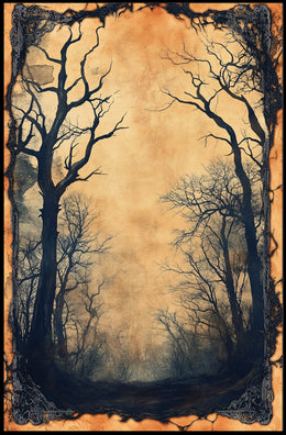 Haunting Gothic Forest Scene Art Print - Artistic Poster