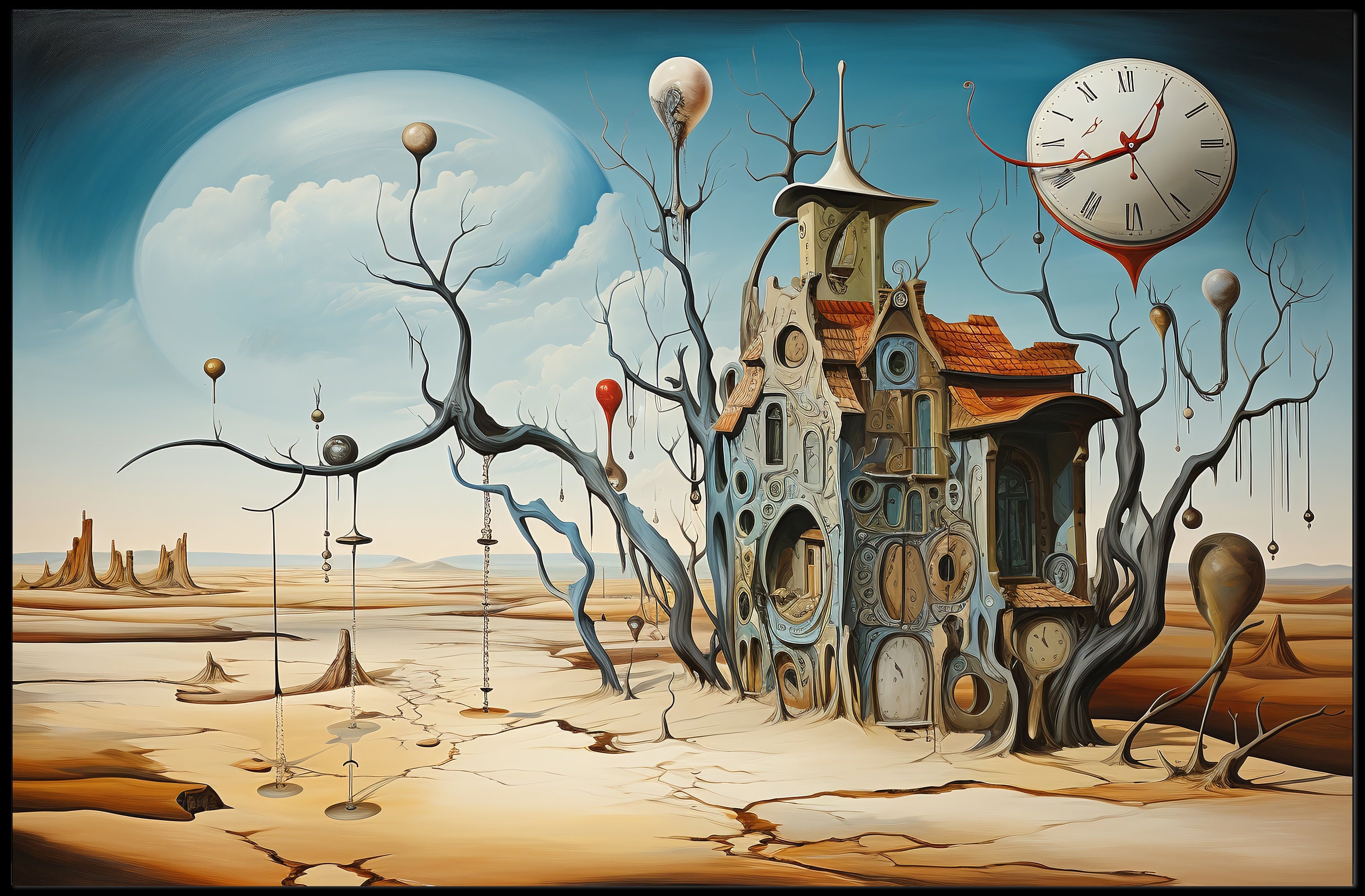 Surrealistic Timepiece Desert Art Print - Abstract or Artistic Poster