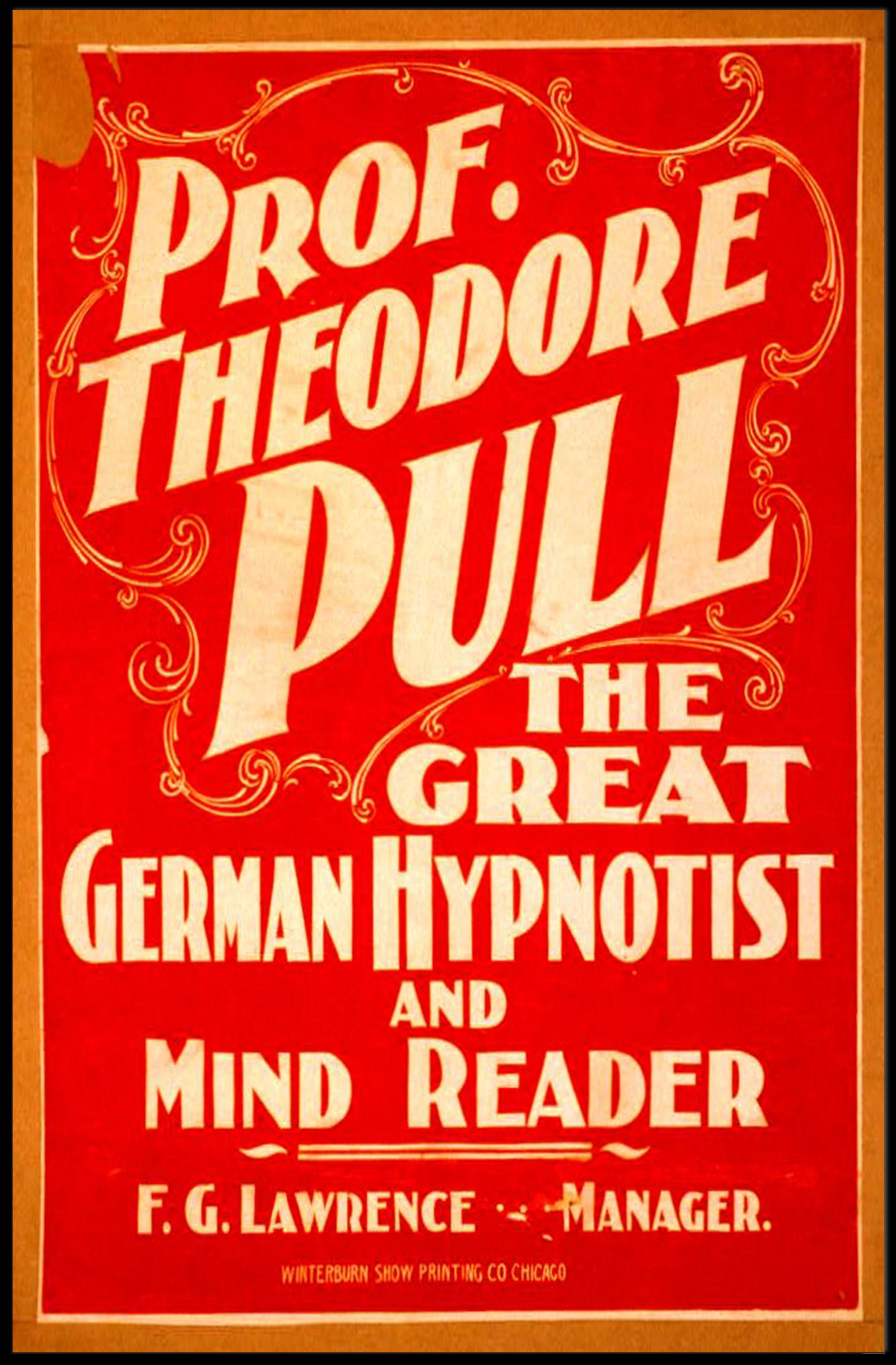 Great German Hypnotist Show Vintage Cultural or Heritage Poster