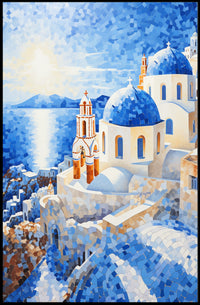 Santorini Mosaic Poster
