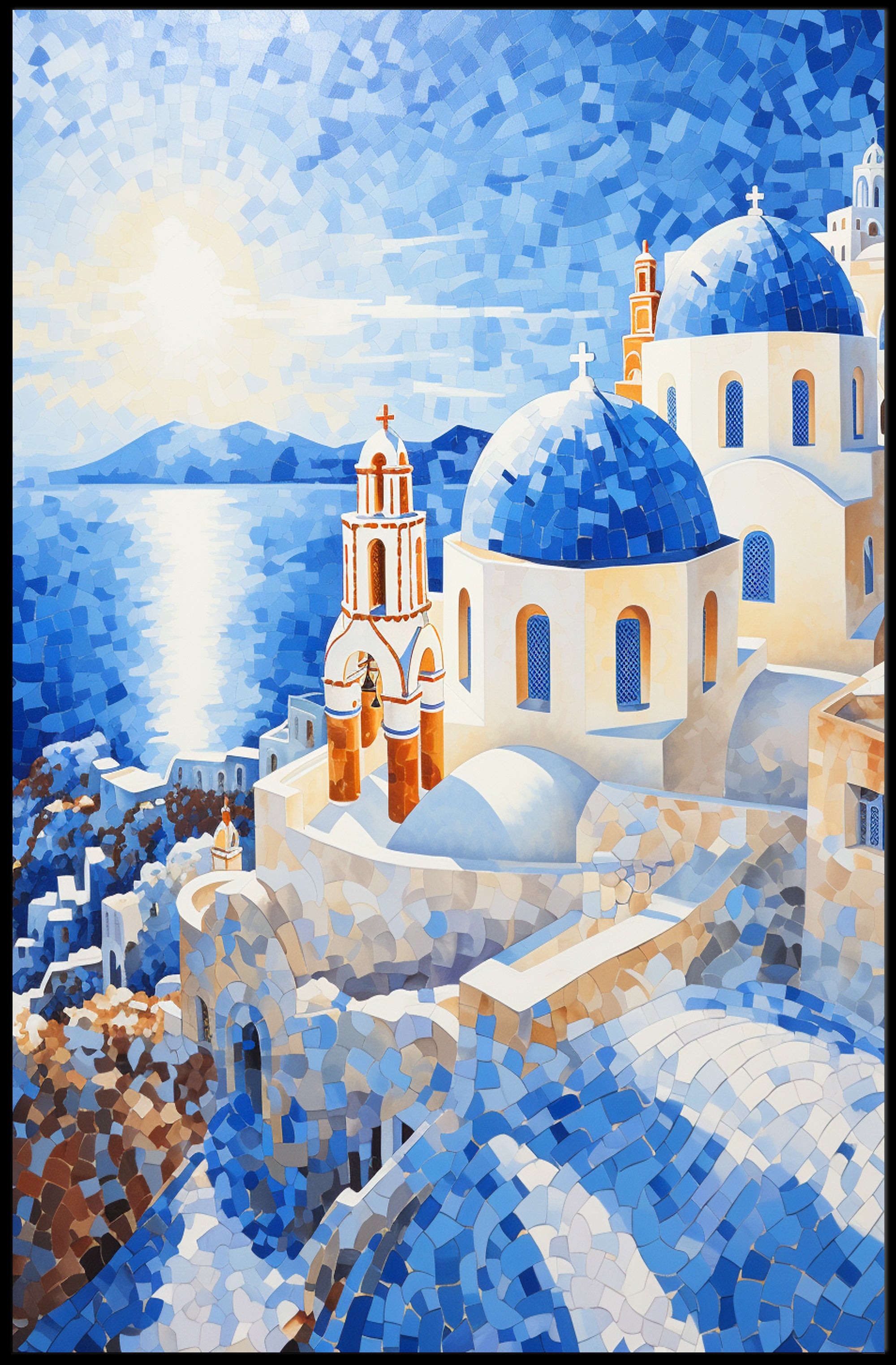 Santorini Mosaic Poster