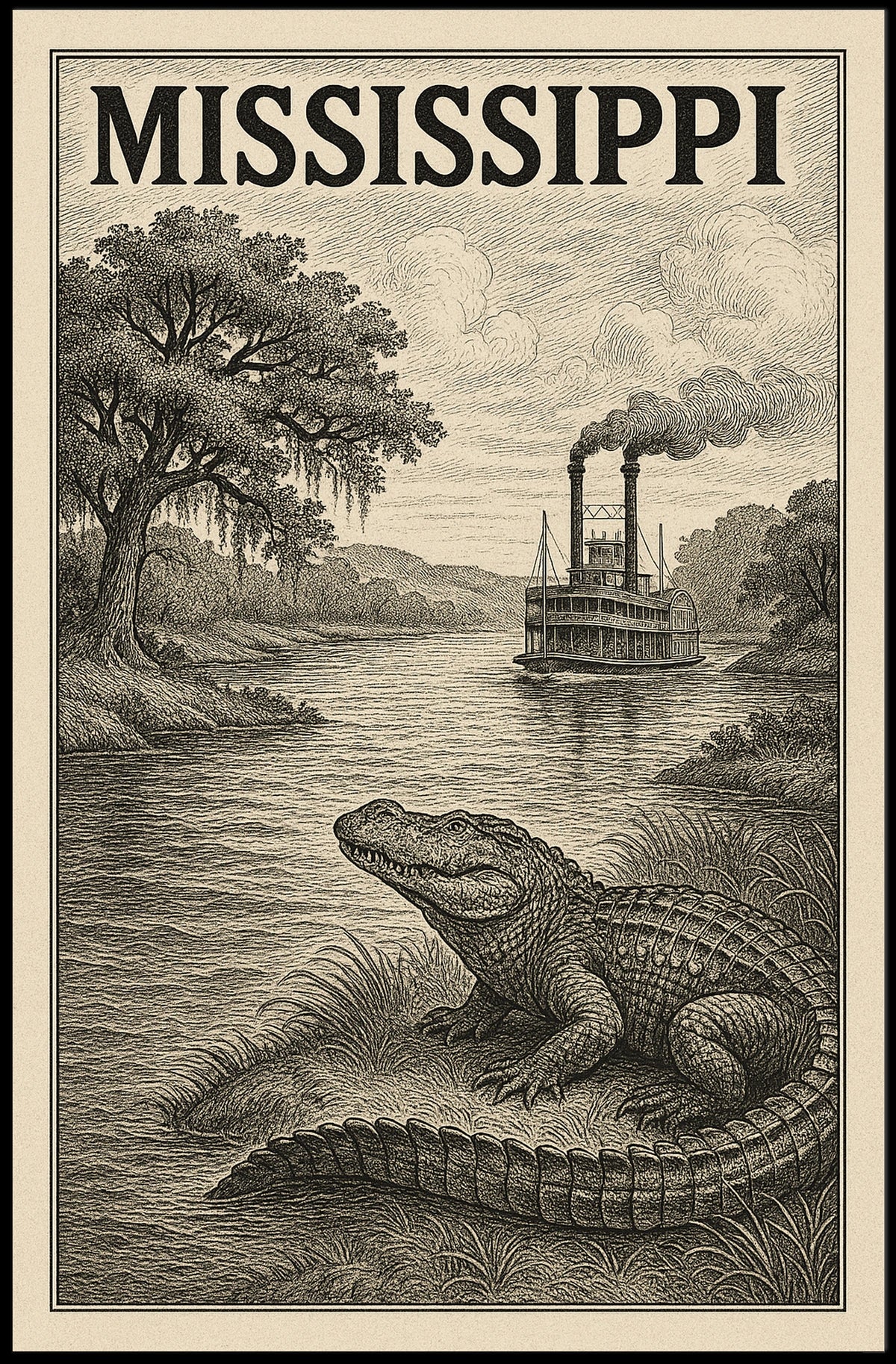 Mississippi River Scene Poster