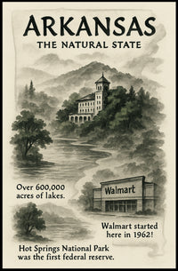 Arkansas The Natural State Vintage Travel Poster