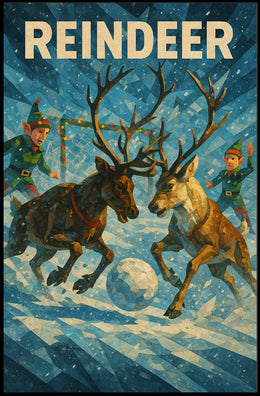 Whimsical Reindeer Winter Wonderland Holiday Poster