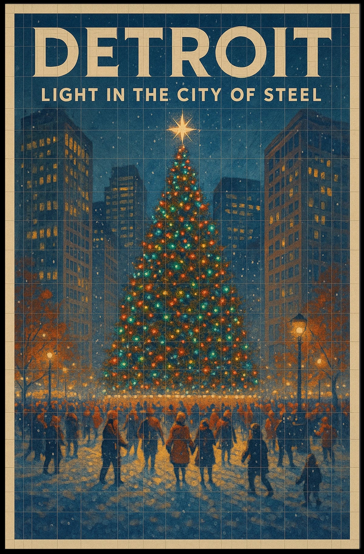 Detroit Light In The City Of Steel Poster