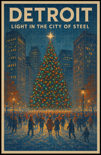 Detroit Light In The City Of Steel Poster