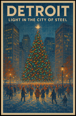 Detroit Light In The City Of Steel Poster