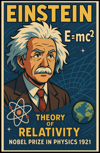 Albert Einstein Relativity Vintage Science Decor Poster