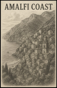 Amalfi Coast Poster Wall Art Print Travel Decor Room