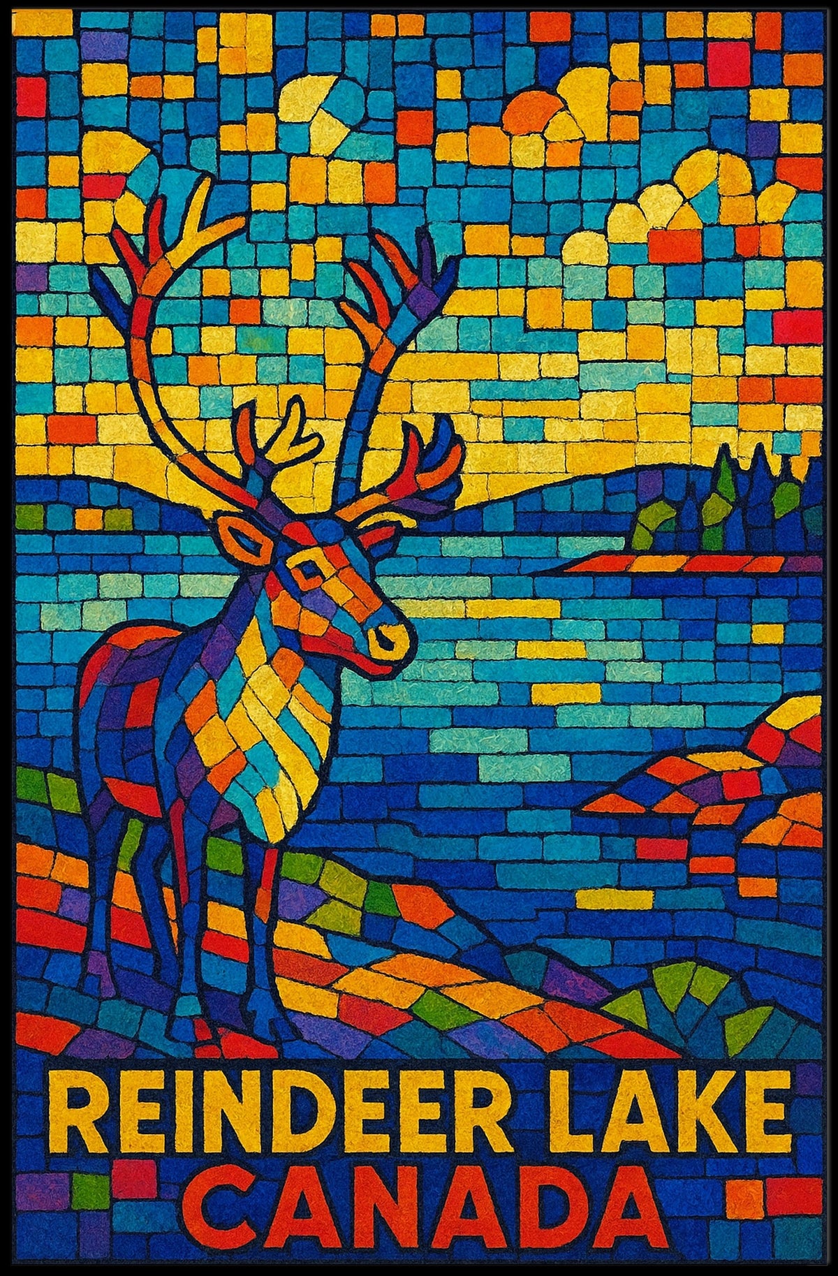 Reindeer Lake Canada Poster