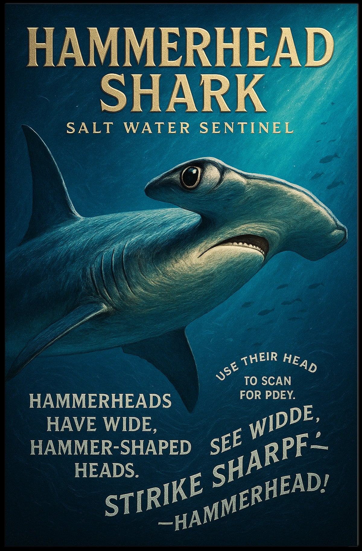 Hammerhead Shark Salt Water Sentinel Poster