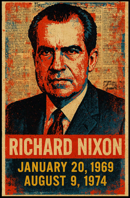 Richard Nixon 37th President of the United States Street Art Mashup Poster