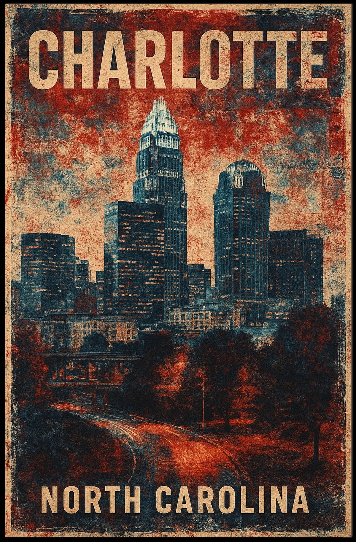 Charlotte Skyline Poster