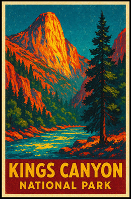 Kings Canyon Vintage Adventure Nature Lovers Poster