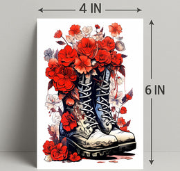 Floral Boots A Fusion Of Nature And Poster