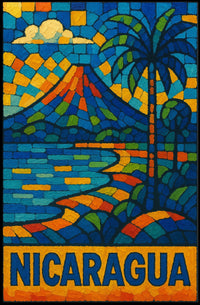 Nicaragua Mosaic Art Poster