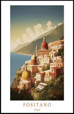 Positano Coastal View Travel Poster PosterGoat
