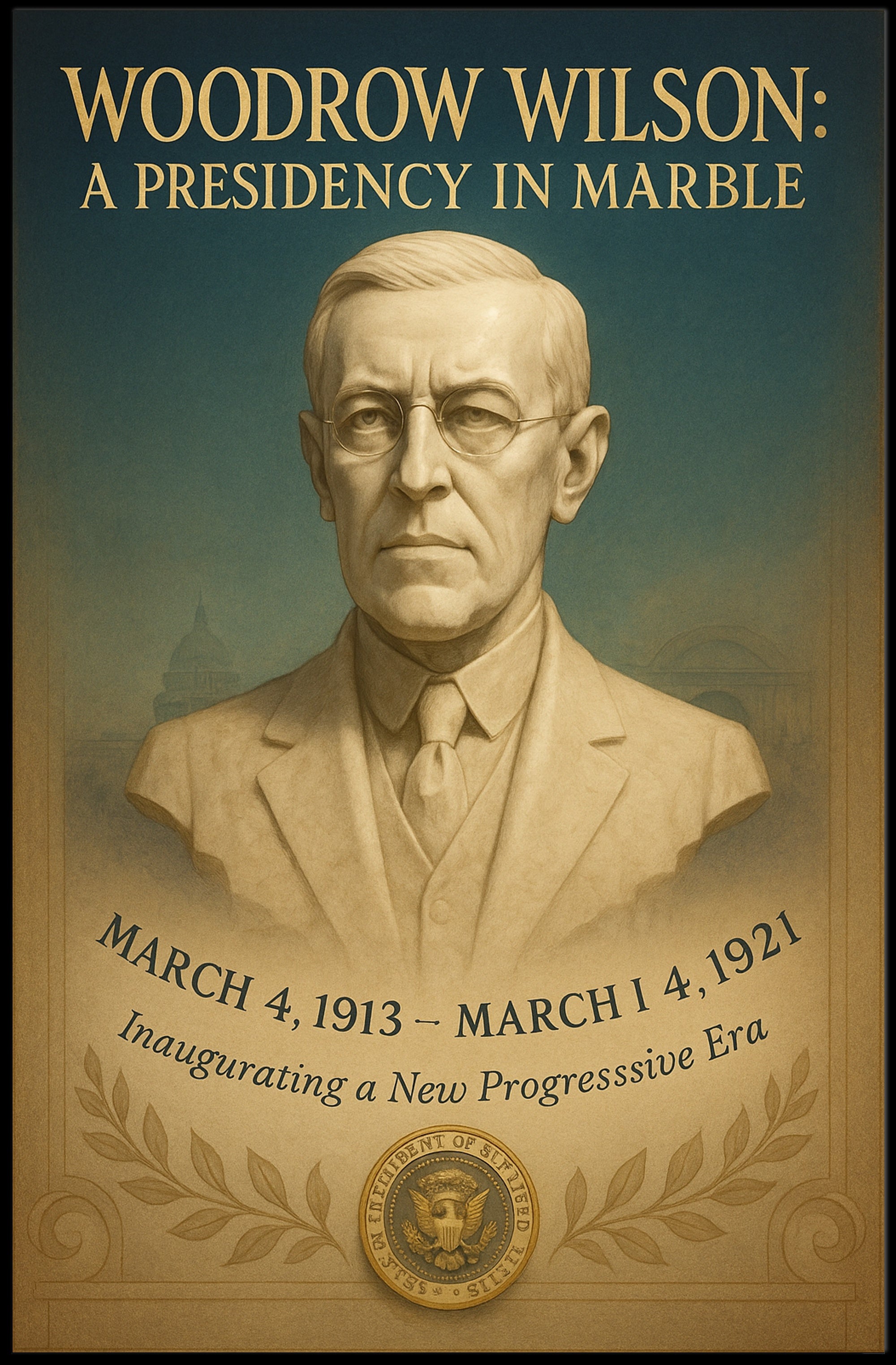Woodrow Wilson A Presidency in Marble Poster PosterGoat