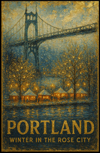 Portland Winter In The Rose City Poster