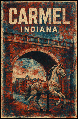 Carmel Indiana Vintage Charm Home Decor Poster