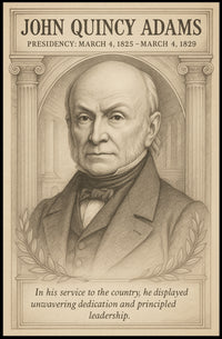 John Quincy Adams 6th President Sketch Poster Wall Art Print PosterGoat