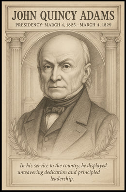 John Quincy Adams 6th President Sketch Poster Wall Art Print PosterGoat