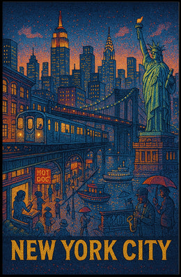New York City Nightscape Poster