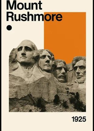 Mount Rushmore Landmark Art Print: Historical or Presidential Poster