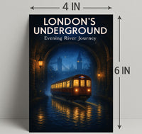 London's Underground Evening River Journey Poster PosterGoat