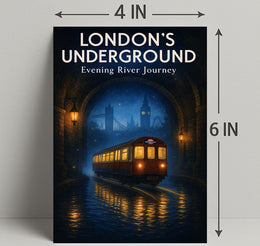 London's Underground Evening River Journey Poster PosterGoat