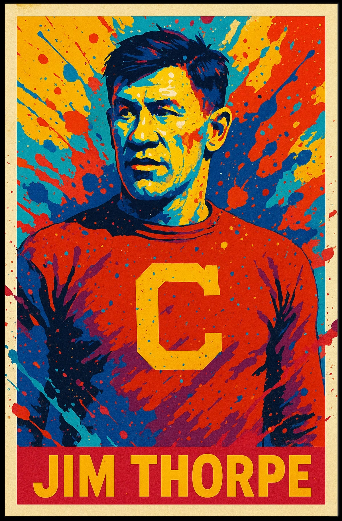 Jim Thorpe Iconic Athlete Poster