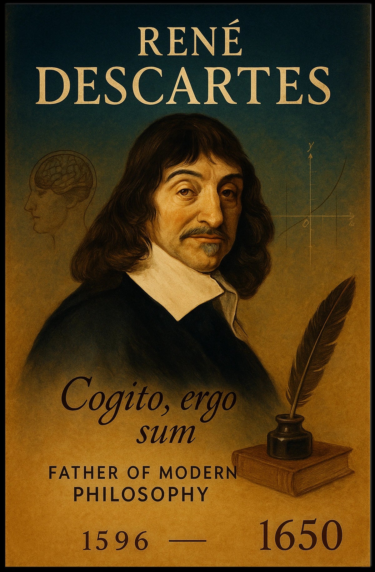 René Descartes Father Of Modern Poster