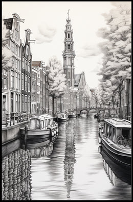 Amsterdam Canal Scene Poster