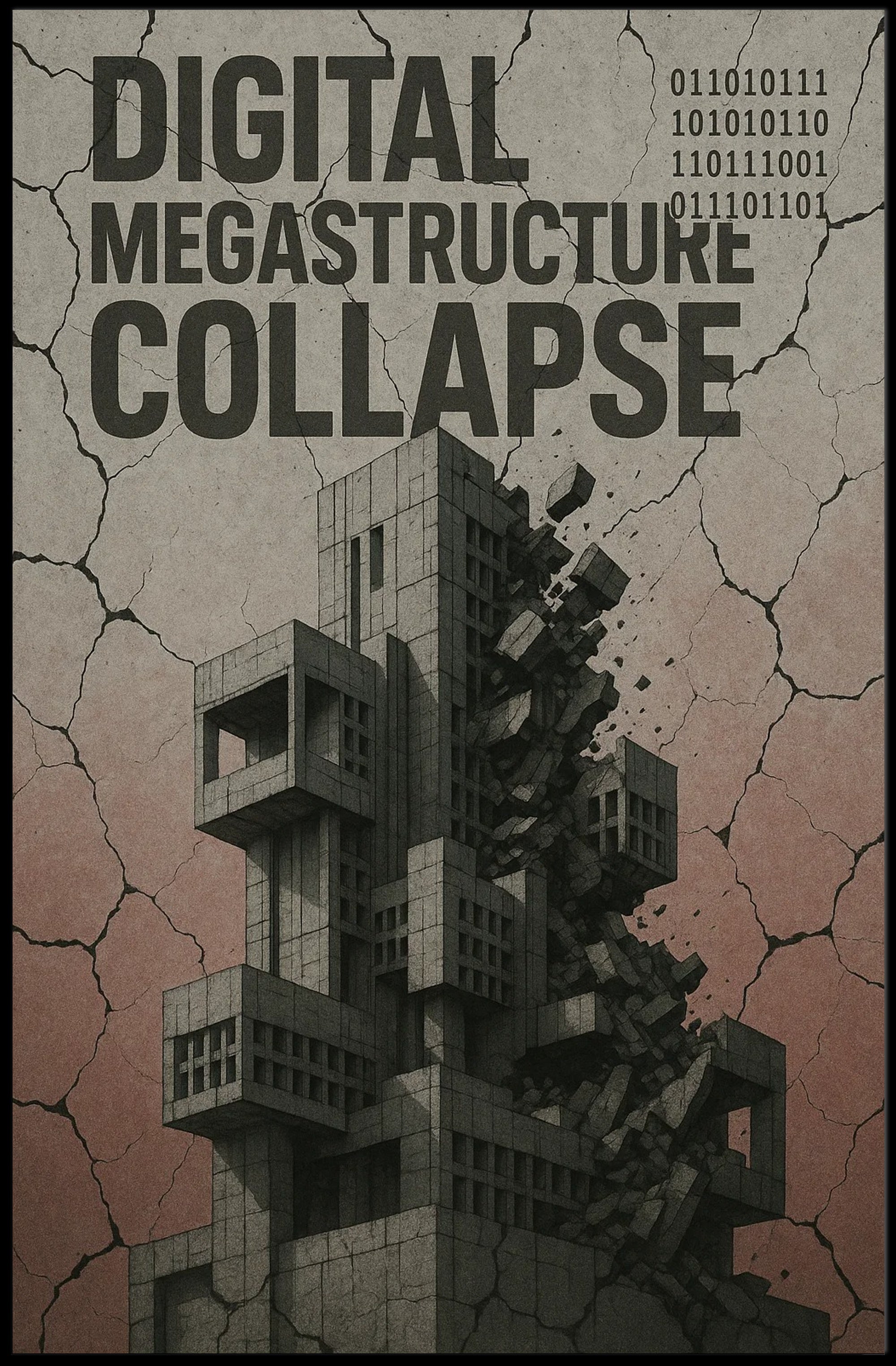 Digital Megastructure Collapse Futuristic Sci-Fi Poster