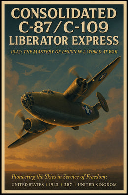 Vintage WWII Liberator Express Aviation Art Poster