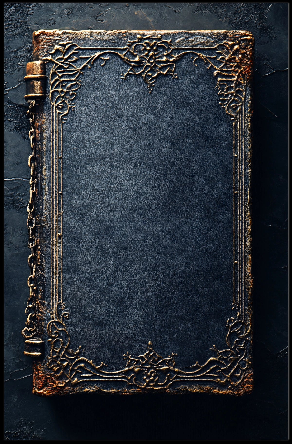 Intricate Gold-Embellished Book Cover Art Cultural Poster