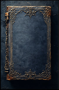 Intricate Gold-Embellished Book Cover Art Cultural Poster