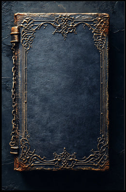 Intricate Gold-Embellished Book Cover Art Cultural Poster