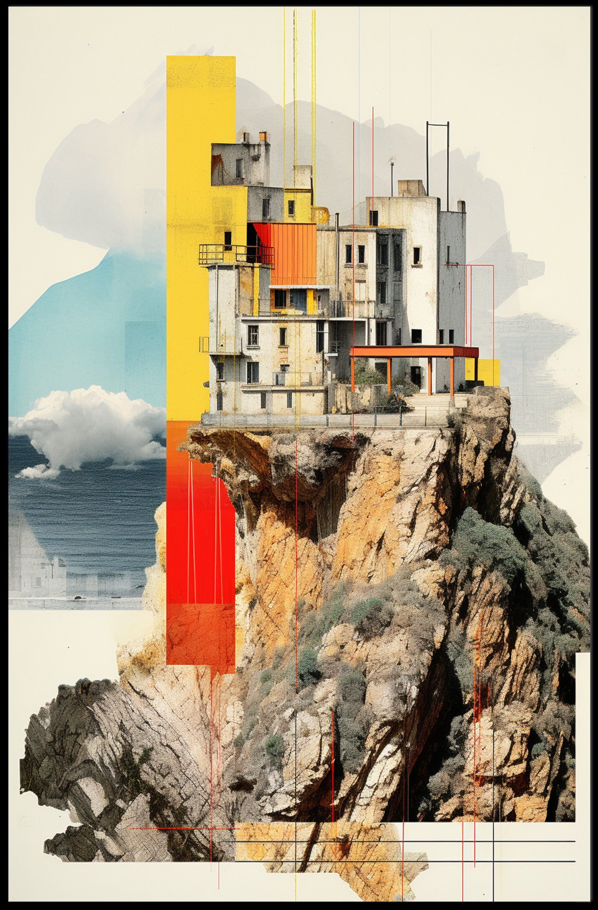 Cliffside Architecture Poster