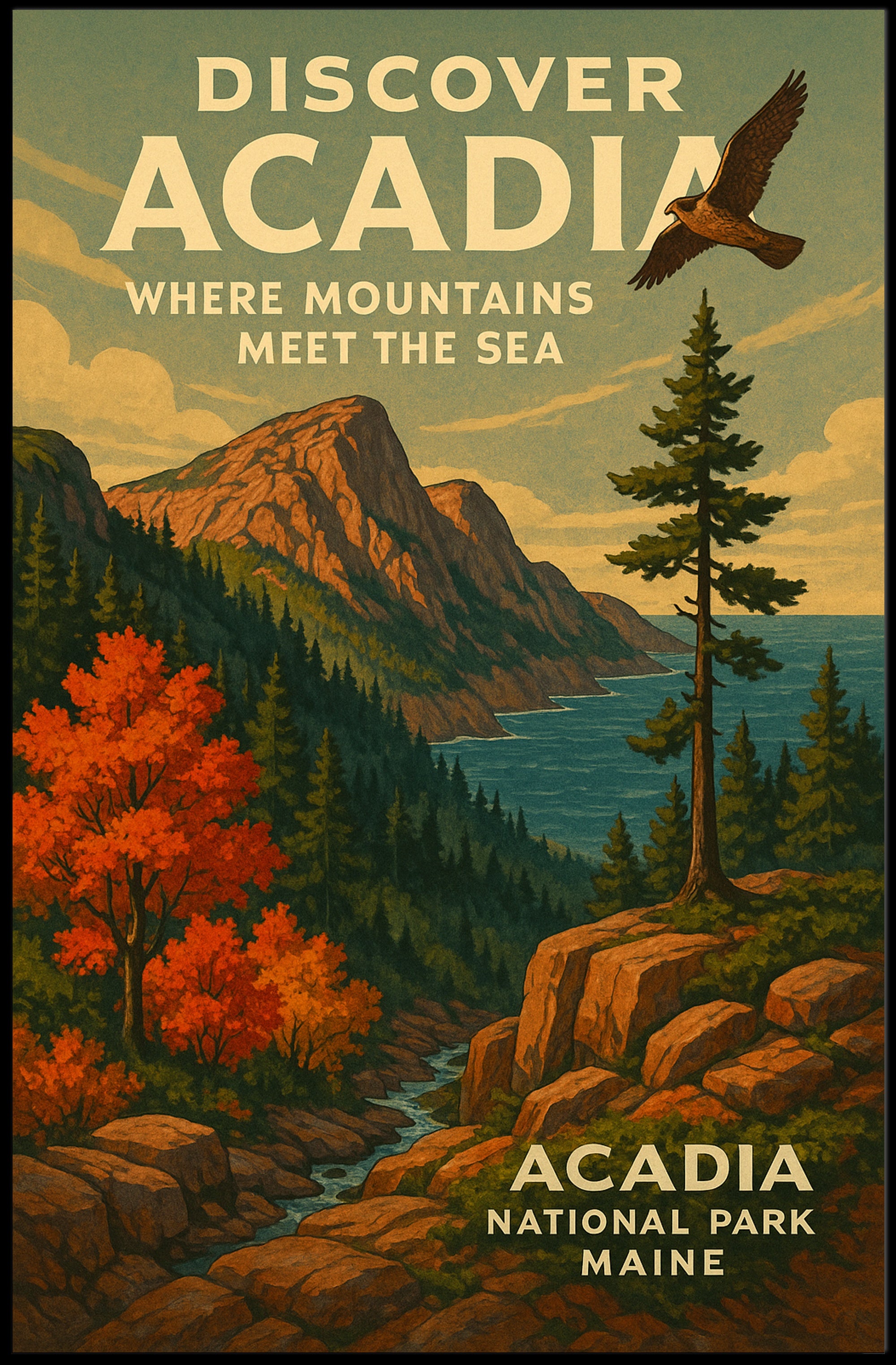 Discover Acadia National Park Wall Art PosterGoat