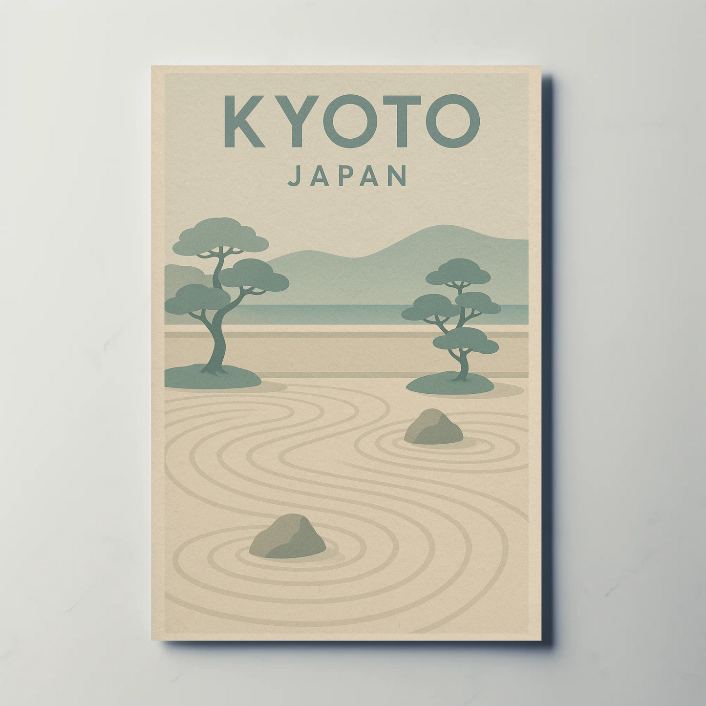 Kyoto Japan Zen Garden Minimalist Poster Poster
