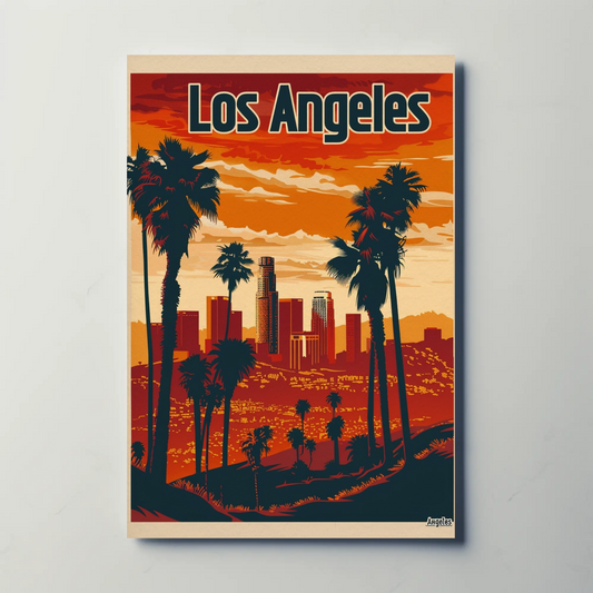 Los Angeles Sunset Vintage Poster