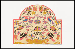 Folk Art Birds and Flowers Decorative Illustration Poster