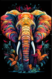 Majestic Elephant Abstract Wildlife Art Poster