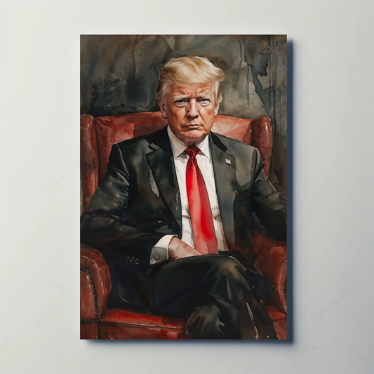 Donald Trump Portrait Water color Art President of the United States 2025