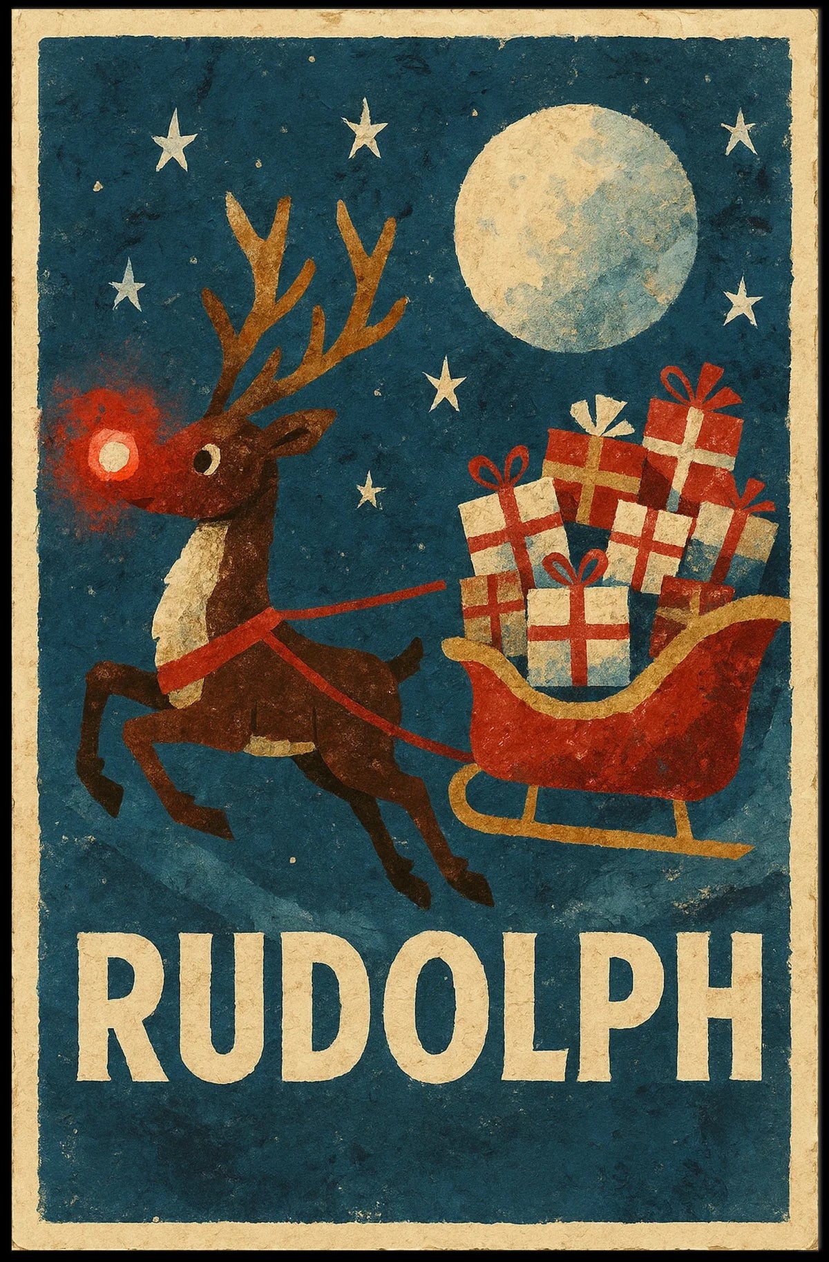 Rudolph Reindeer Poster