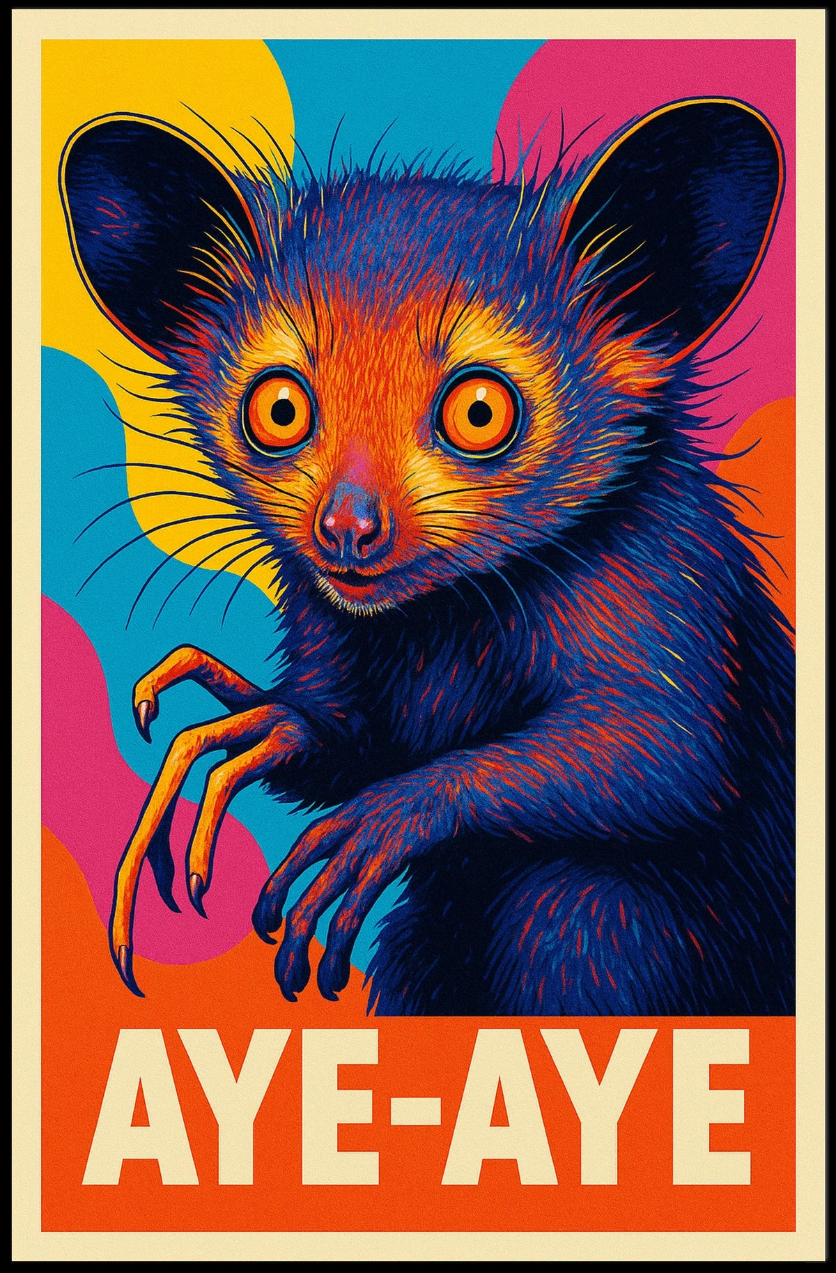 Aye-Aye Illustration Poster